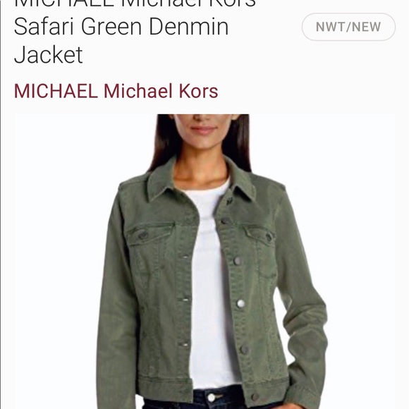 Michael Kors Safari Green Denim Jacket 